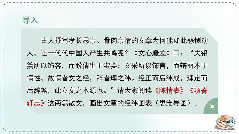 高中语文人教统编版选择性必修下册  第一单元《学习任务一：尽孝道，恋家园》名师单元教学课件（3课时）第7页