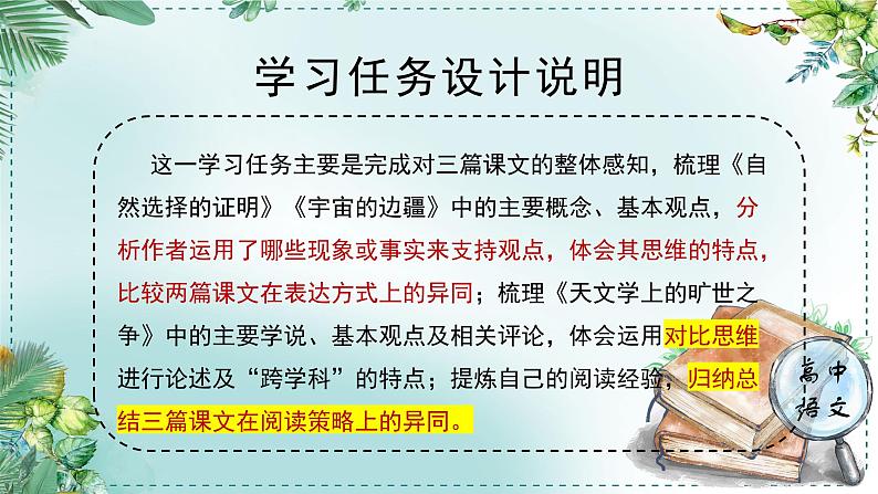 高中语文人教选择性必修下册第一单元《学习任务一：学习阅读自然科学论著和科普文章的策略和方法》课件（3课时）第2页