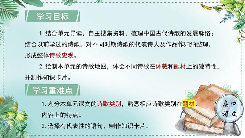 高中语文人教统编版选择性必修下册  第一单元《学习任务一：行走在现实与浪漫之间》名师单元教学课件（3课时）第4页