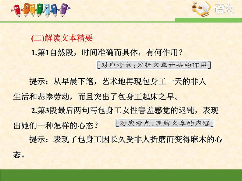 高中语文 人教统编版选择性必修中册第二单元《包身工》重难点探究  PPT第3页