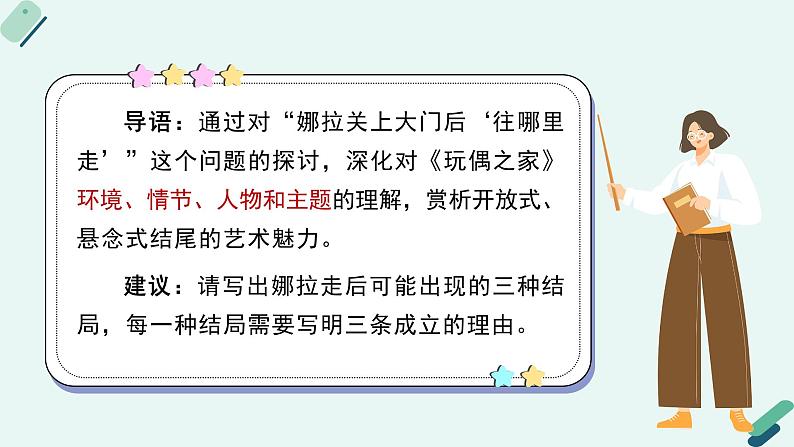 高中语文 人教统编版选择性必修中册《【实践活动专题】结局与评价：“娜拉走后怎么办”专题讨论会》教学课件第7页