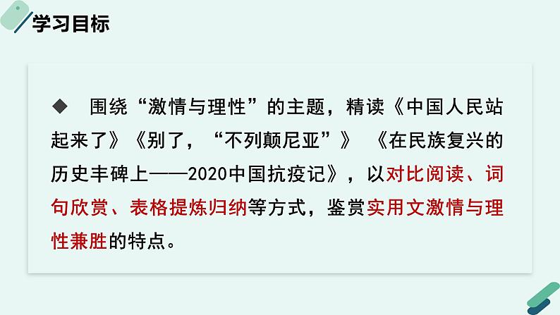 高中语文 人教统编版 选择性必修上册《【阅读专题2】激情与理性：鉴赏实用文的语言》教学课件第2页