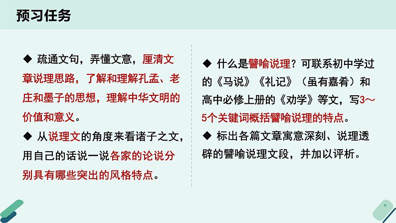 高中语文 人教统编版 选择性必修上册《【阅读专题4】譬喻与说理：赏析诸子的说理特点》课件第3页