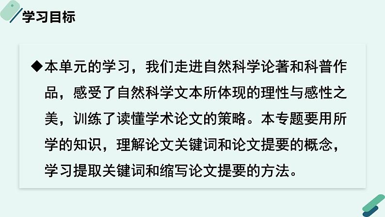 人教统编版高中语文 选择性必修下册《【写作专题】概括与提炼：提炼关键词，写论文提要》教学课件第2页