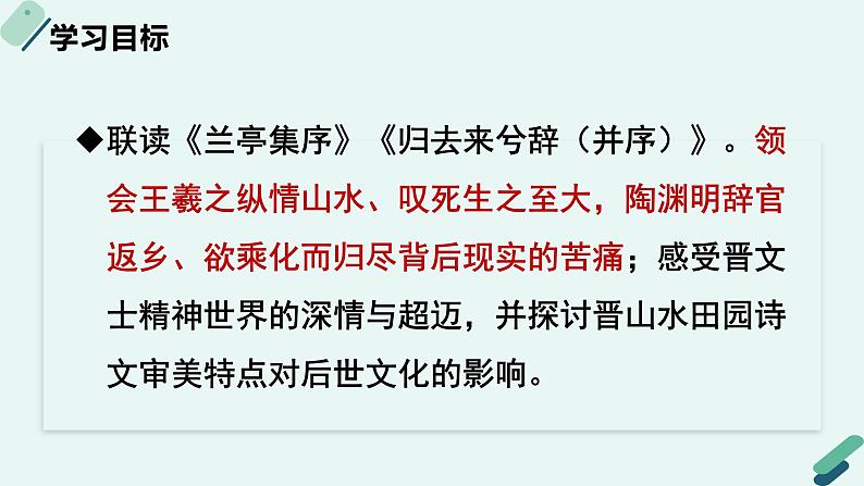 人教统编版高中语文 选择性必修下册《【阅读专题3】深情与超迈：感受晋人的现实态度及精神世界》教学课件第2页