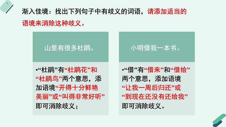 人教统编版高中语文必修上册《【实践活动专题3】神针定海，柳曳清风：语境对词义的影响》教学课件第7页