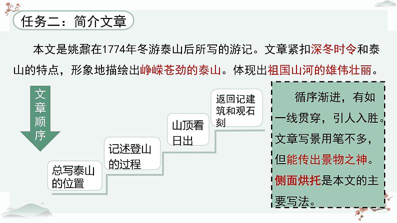 人教统编版高中语文必修上册 第七单元  16*《登泰山记》优质教学课件（第1课时）第7页