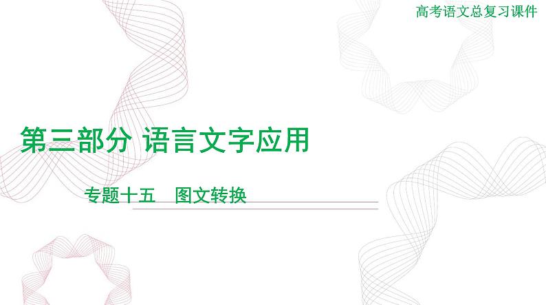 2025年高考语文二轮复习课件 第三部分 专题十五 图文转换第1页