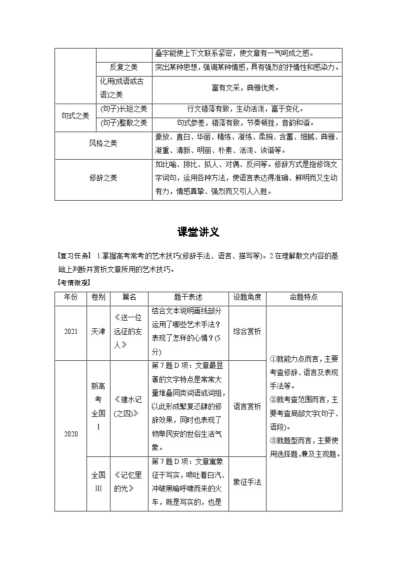 高考语文一轮复习试卷第8部分 散文阅读 课时66　精准赏析艺术技巧——精准判断，夸尽效果第3页
