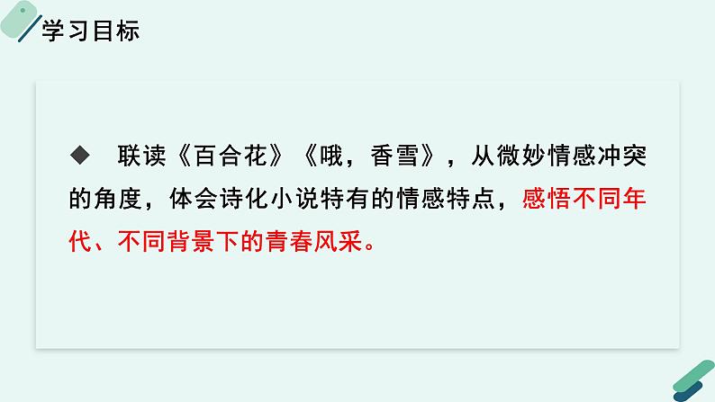 人教统编版高中语文必修上册《【阅读专题5】体会诗化小说的情感：微妙情感冲突中的青春风采》教学课件第2页