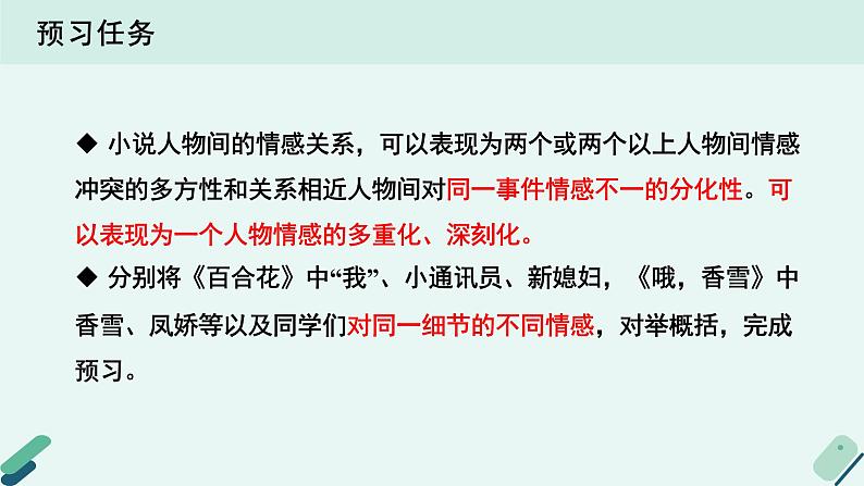 人教统编版高中语文必修上册《【阅读专题5】体会诗化小说的情感：微妙情感冲突中的青春风采》教学课件第3页