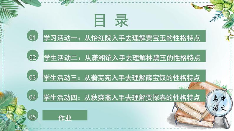 人教统编版高中语文必修 下册 第七单元整本书阅读《红楼梦》《学习任务三：以小见大，一叶知秋》单元教学课件（1课时）第5页