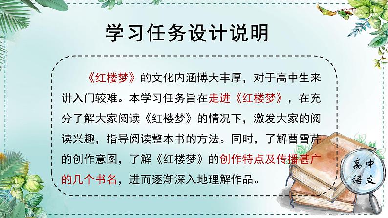 人教统编版高中语文必修 下册第七单元整本书阅读《红楼梦》《学习任务一：整体理解，宏观把握》名师单元教学课件（2课时）第2页