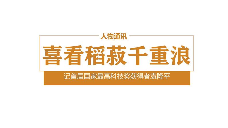 第二单元《喜看稻菽千重浪》教学课件统编版高中语文必修上册第3页