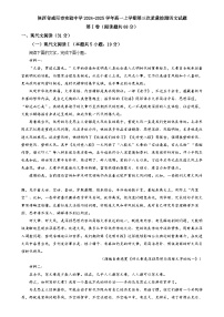 陕西省咸阳市实验中学2024-2025学年高一上学期第三次质量检测语文试题