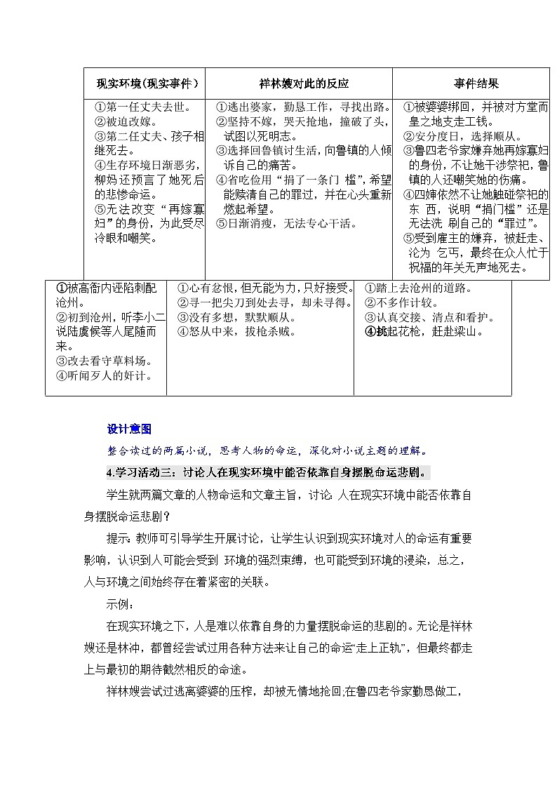 人教统编版高中语文必修下册第六单元观察与批判《学习任务一：主问题”驱动下的组文阅读》单元教学设计（一二三课时）第3页
