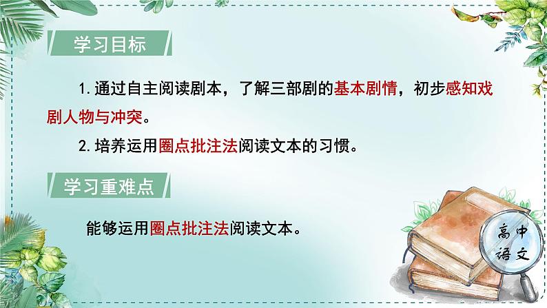 人教统编版高中语文必修下册第二单元良知与悲悯《学习任务一：自主阅读剧本，完成演出分组》单元教学课件（2课时）第4页