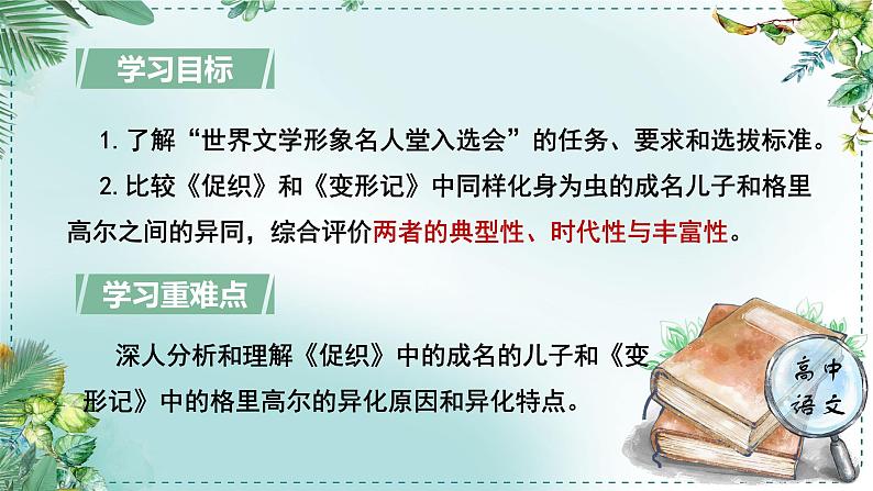 人教统编高中语文必修下册第六单元观察与批判《学习任务二：召开“世界文学形象名人堂 入选会”》单元教学课件（2课时）第4页