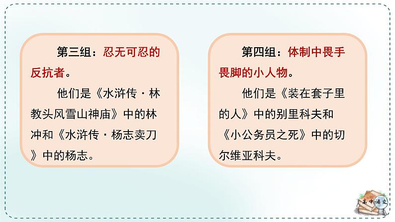 人教统编高中语文必修下册第六单元观察与批判《学习任务二：召开“世界文学形象名人堂 入选会”》单元教学课件（2课时）第8页