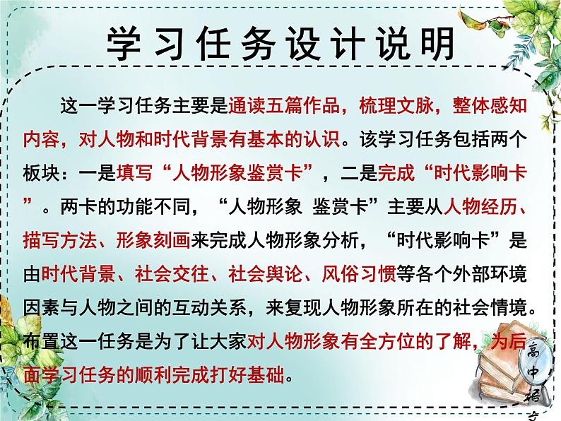 人教高中语文必修下册第六单元观察与批判《学习任务一：填写“世界文学形象名人堂档案卡”》单元教学课件（三四五课时）第2页