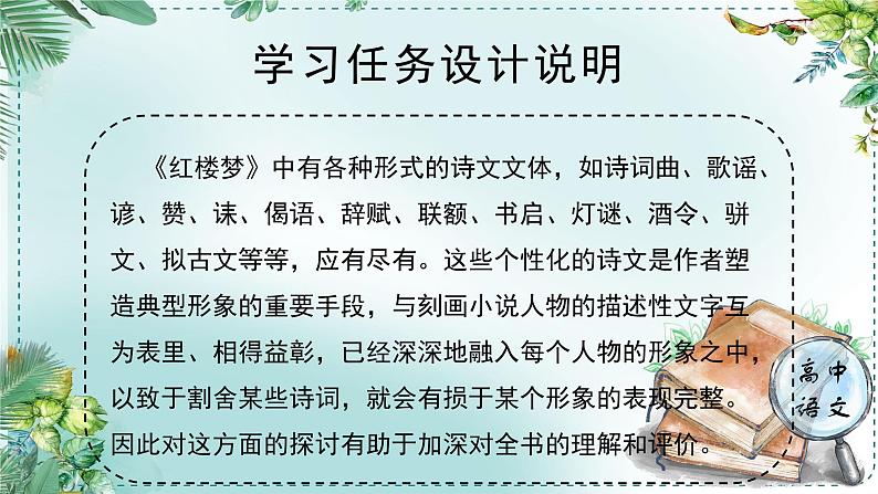 人教统编版高中语文必修下册第七单元整本书阅读《红楼梦》《学习任务二：深入探究，赏鉴诗词》单元课件（3课时）第3页