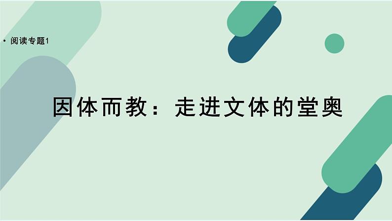 人教统编版高中语文必修 下册【阅读专题1】因体而教：走进文体的堂奥 课件第1页