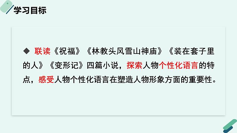 人教统编版高中语文必修下册【阅读专题5】语言：小说个性化语言欣赏 课件第2页