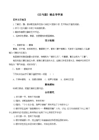 语文版必修四第二单元 诗言志8、  诗三首白马篇导学案及答案