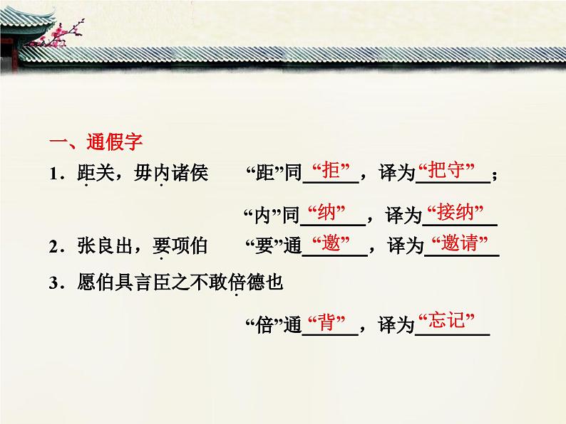 人教统编版高中语文必修 下册  1.3*《鸿门宴》文言知识梳理课件第3页