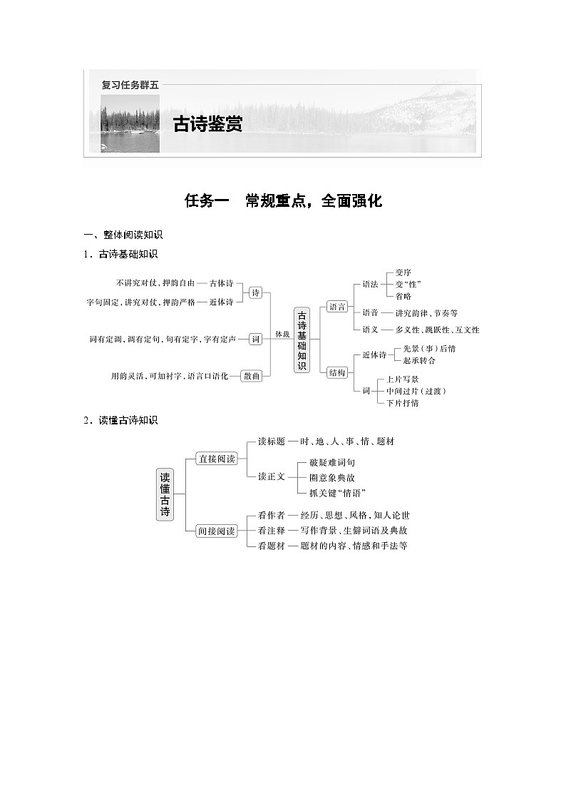 复习任务群五  任务一 学案19　一诗多练，解答传统题目--2025语文步步高大二轮专题复习（学案）第1页