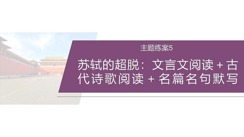 训练任务群九  主题练案5　苏轼的超脱：文言文阅读＋古代诗歌阅读＋名篇名句默写--2025语文步步高大二轮专题复习课件第2页