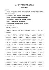 湖南省长沙市雨花区2024-2025学年高一上学期期末考试语文试卷（Word版附解析）