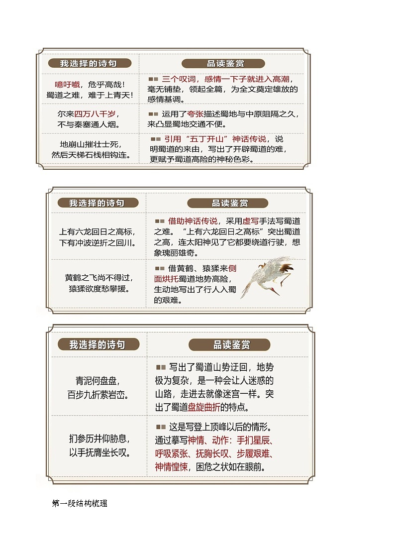 部编版2025高中语文选择性必修下册《蜀道难》 教案第3页