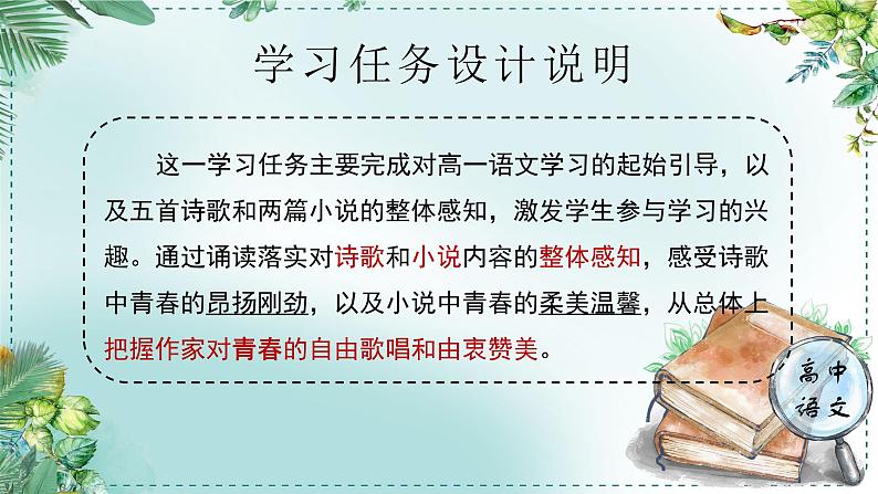 人教统编版高中语文必修上册第三单元《学习任务一：青春之歌》单元教学课件（3课时）第2页