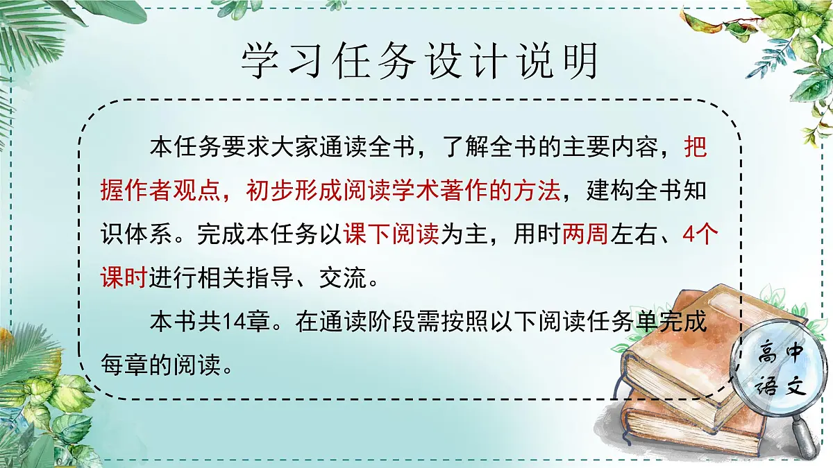 人教统编版高中语文必修上册第三单元《学习任务一：通读全书，形成方法》单元教学课件（4课时）第2页
