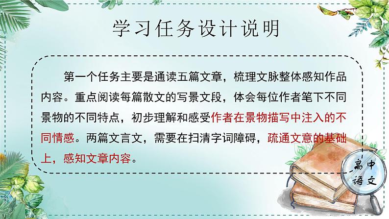 人教统编版高中语文必修上册第三单元《学习任务一：寻找一幅最美的风景》单元教学课件（3课时）第2页