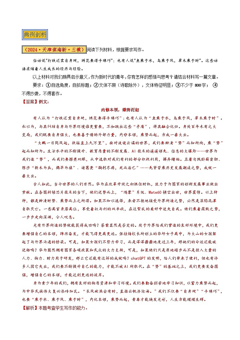 专题12：作文（两种题型）（解析版）第3页