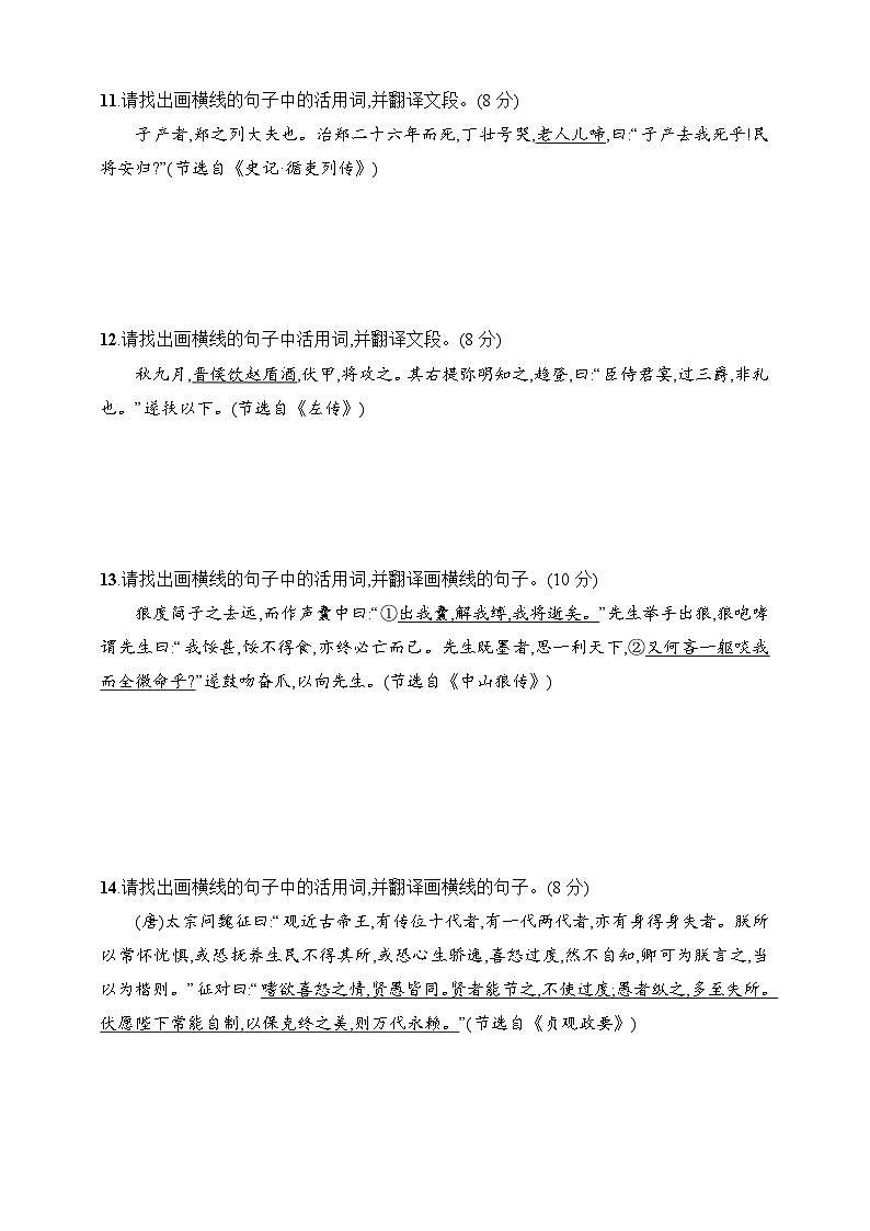 新高考语文一轮复习考点巩固练44　掌握四类实词的活用（含解析）第3页