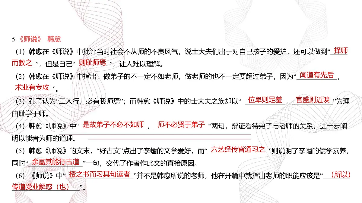 新高考语文二轮复习基础巩固课件专题四 名篇名句默写第7页