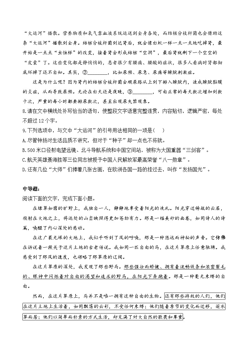 2025届高考语文二轮复习试题  专题六 语言文字运用（含答案）第3页