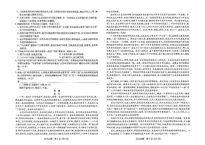 语文-河南省2025届高考创新发展联盟一模试题第2页