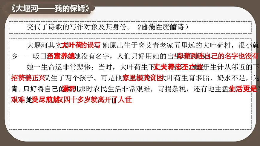 6.1《大堰河——我的保姆》课件-2024-2025学年高二语文同步备课精选课件（统编版选择性必修下册）第8页