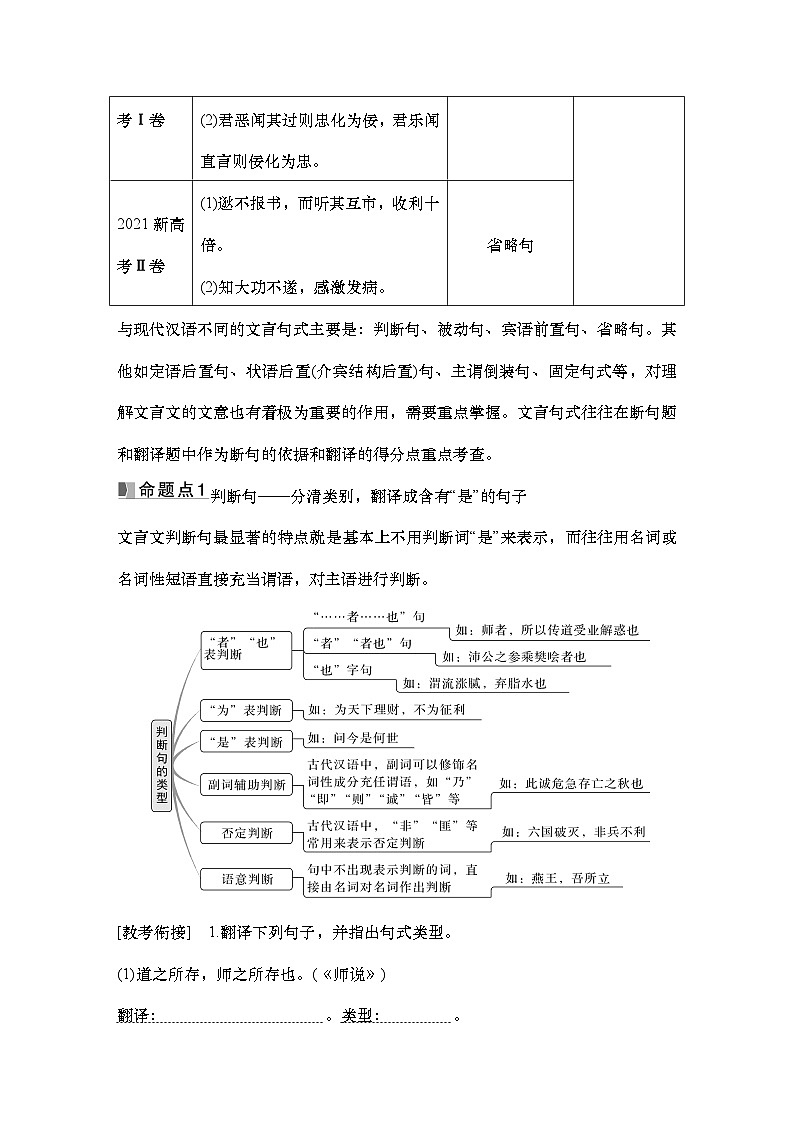 2025届高中语文一轮复习学案18　牢记文言句式五种类型（含答案）第2页
