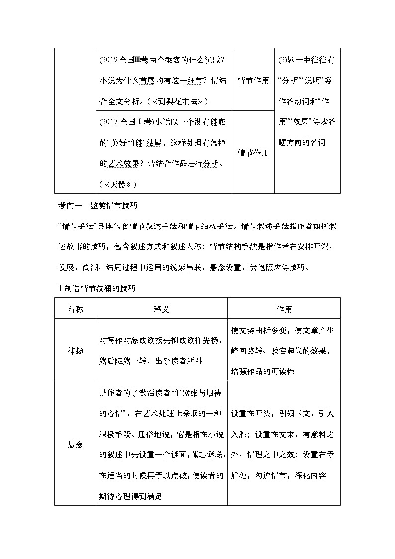 2025届高中语文一轮复习学案48　小说情节的艺术技巧与作用（基础考法）（含答案）第2页