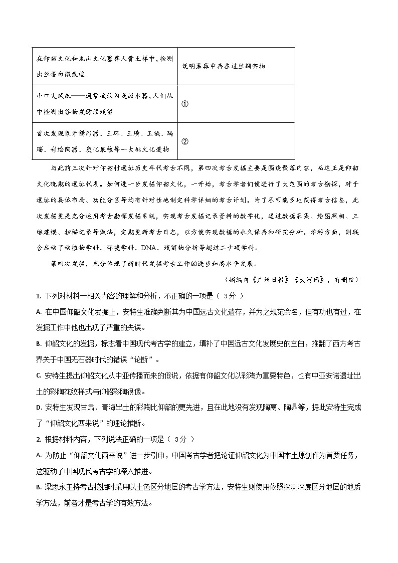 2025年高考第二次模拟考试：语文（新高考Ⅱ卷01）（原卷版）第3页