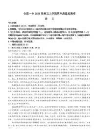 2024届安徽省省十联考高三上（1月）-语文试题（含答案）