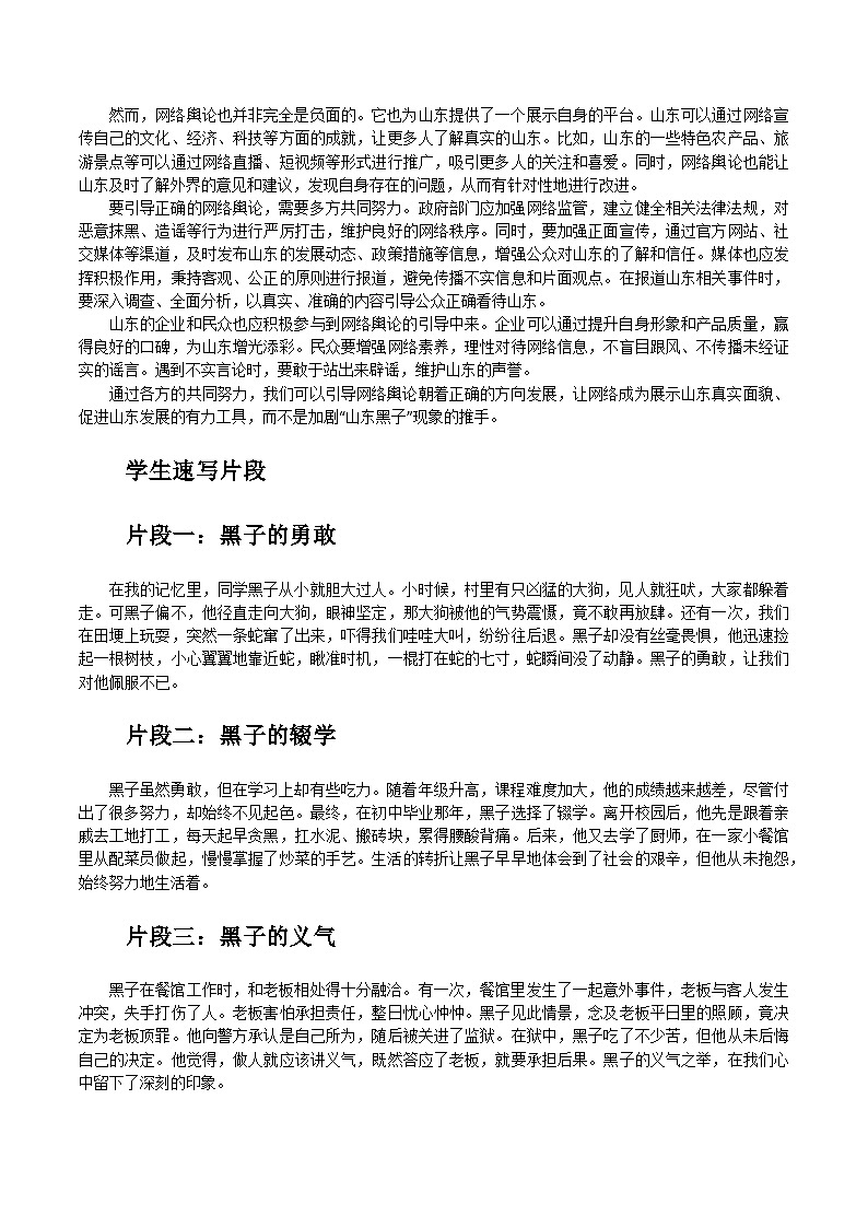 04：拨开“山东黑子”迷雾-备战2025年高考语文作文3月热点素材讲练（全国通用）第3页