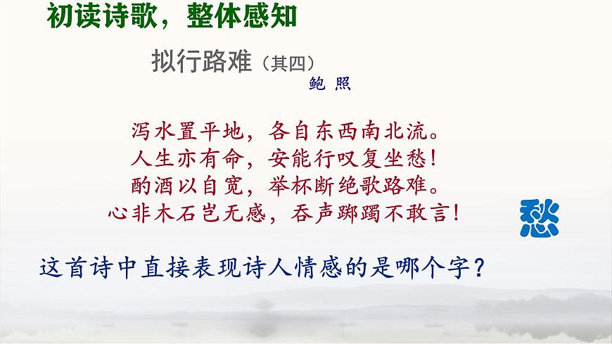统编版高中语文选择性必修下册《拟行路难（其四）》教学课件第8页
