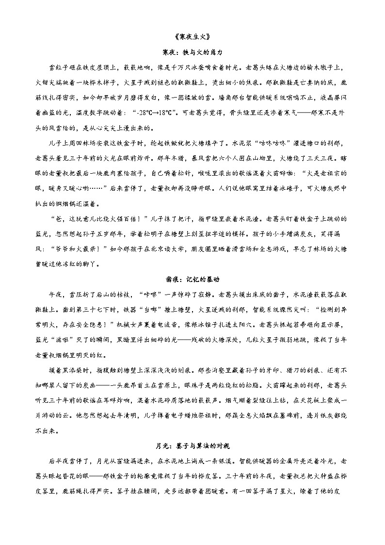 2025届甘肃省陇南市文县四校高三下学期联合模拟测试语文试题第3页