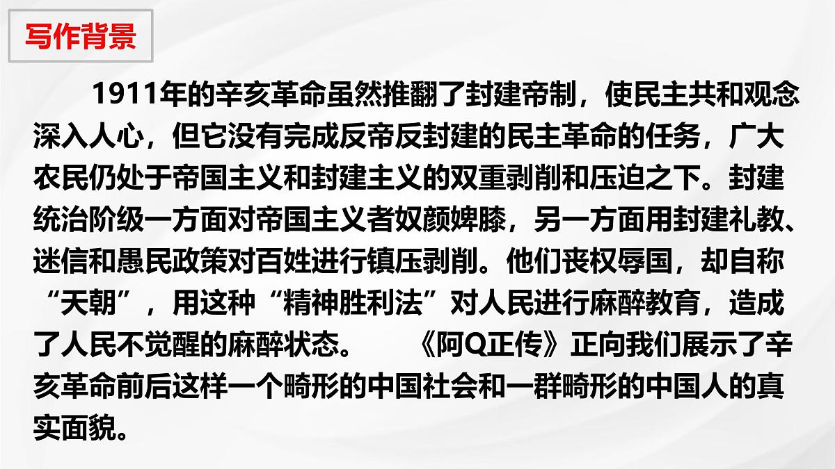 统编版高中语文选择性必修下册教学课件《阿Q正传（节选）》第5页